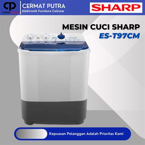 Jual MESIN CUCI SHARP EST 97 CM 9 KG 2 TABUNG 95CM 9KG SUPER AQUAMAGIC