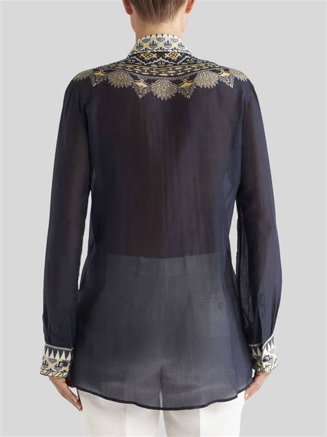 Damen Bluse Classic Mit Seide