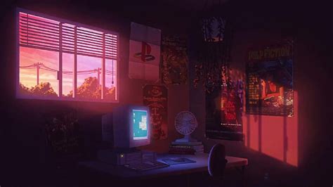 Sunset 90s Room Aesthetic Live Pixel Bedroom HD Wallpaper Pxfuel