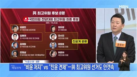 비윤 저지 Vs 친윤 견제與 최고위원 선거도 안갯속 네이트 뉴스