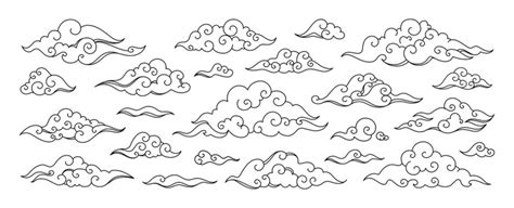 swirly cloud drawings