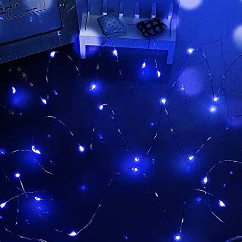 Guirlande Lumineuse LED Bleu à Piles 50 Micro Lumières LED pour