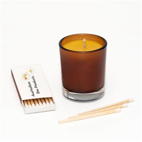 Australian Bee Products Red Glass Beeswax Candle - Bee Specific