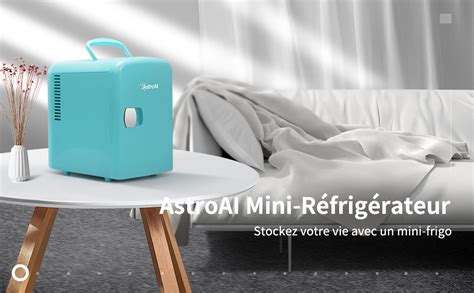 Astroai Mini Frigo De Chambre Litres Canettes Ml V V