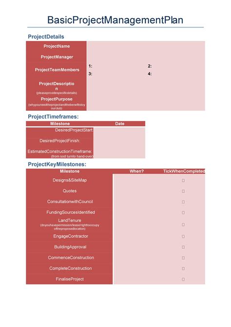 48 Plantillas De Plan De Proyecto Profesional [excel Word Pdf