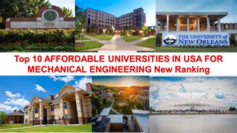 Top 10 AFFORDABLE UNIVERSITIES IN USA FOR MECHANICAL ENGINEERING New