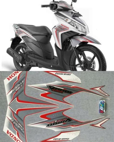 Jual STIKER STRIPING LIS STANDAR ORI HONDA VARIO CBS 110 PUTIH SILVER