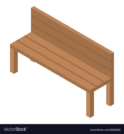 Wood Bench Icon Isometric Style Royalty Free Vector Image