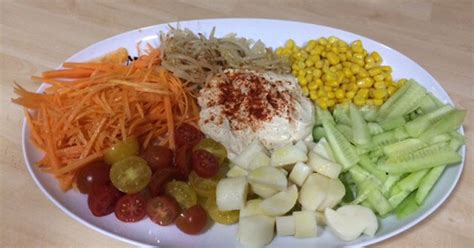 Ensalada de humus con crudités Receta de Amanda MP Cookpad