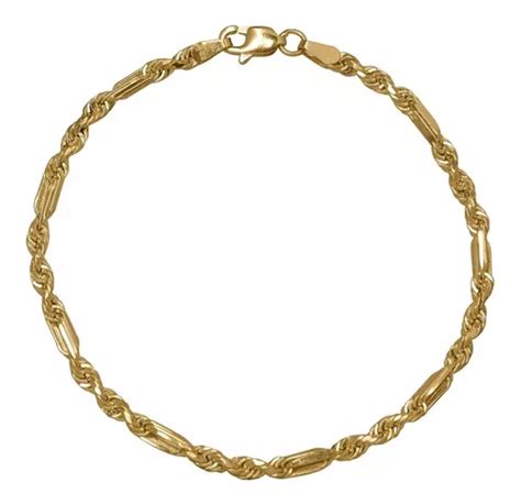 Pulsera Torzal Figaro Esclava Oro 10k Italiano 18cm 3mm Meses Sin