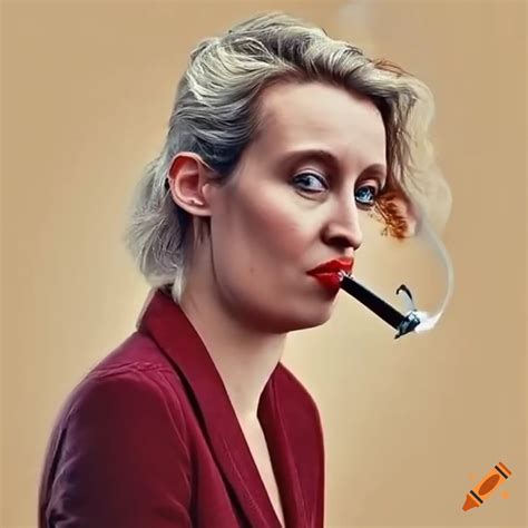 Alice Weidel Posing With A Joint On Craiyon