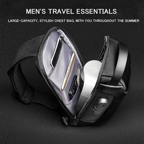 Men S Anti Theft Crossbody Bag With Password Lock Usb Charging System