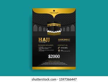 Black Gold Luxury Hajj Umrah Flyer Stock Vector Royalty Free