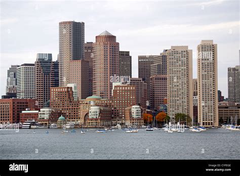 General view of Boston City Skyline, Boston, Massachusetts, America ...