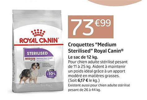 Promo Croquettes Medium Sterilised Royal Canin Chez Jardiland