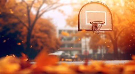 Premium AI Image | basketball hoop at the court at sunset