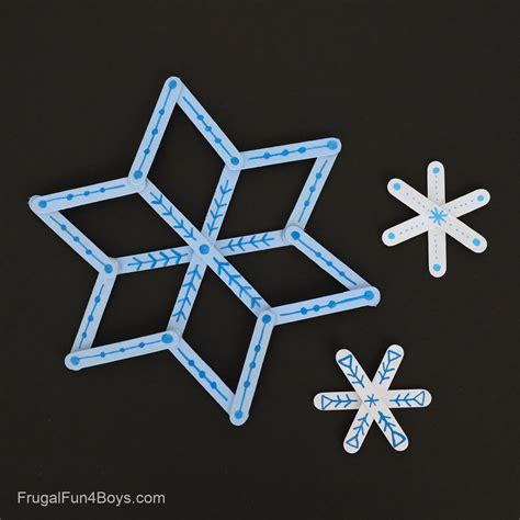 Craft Stick Doodle Snowflakes - Frugal Fun For Boys and Girls