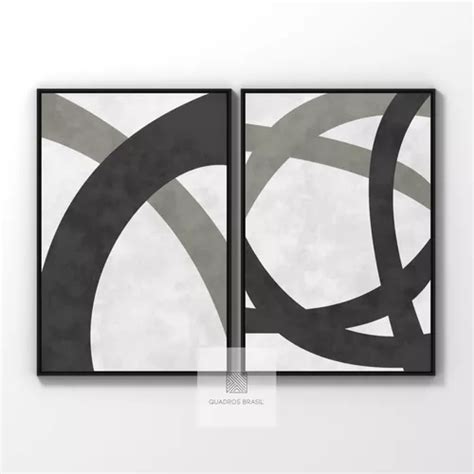 Quadro Decorativo Abstrato Duo Em Curvas Sala Escrit Rios Mercadolivre