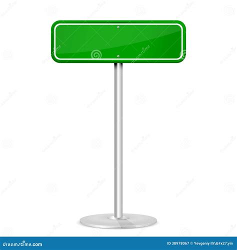 Set Of Green Road Signs Blank Traffic Signs Highway Boards Signpost