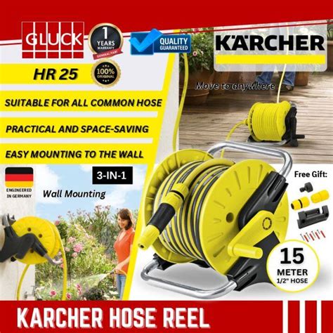 Karcher Hose Reel Hr25 Comes With Wall Bracket Original Karcher