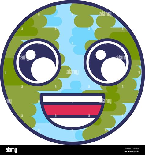 Planeta Riendo Emoji Con Vector De Emoción Positiva Esfera De La Tierra Sonriente Rostro