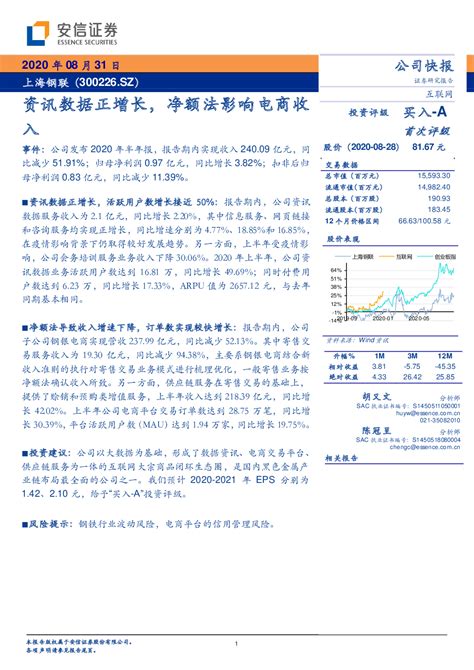 上海钢联300226 2020 08 31 胡又文、陈冠呈 安信证券 张