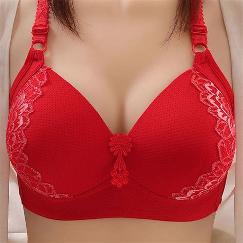 Cethrio Womens Push Up Bras Clearance Wirefree Bras Full Figure Bras Plus Size Lingerie Red 42c