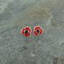 Red Poppy Flower Stud Earrings By Atlondonjewels