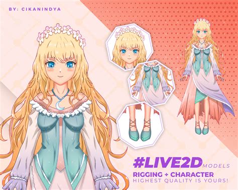 VTuber Model Anime Avatar Revolution Expressive Live2D Model Anime Girl Blonde Hair 7