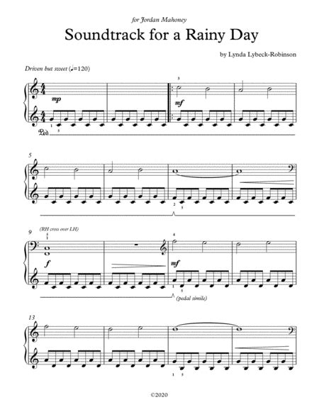 Soundtrack For A Rainy Day Sheet Music Lynda Lybeck Robinson Piano Solo