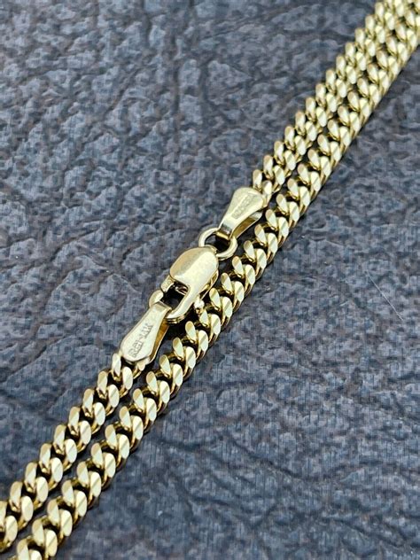 Solid 14k Gold Miami Cuban Link Chain 3mm Necklace Great For Mens