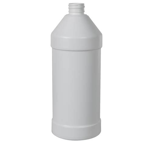 32 Oz White Hdpe Modern Round Bottle With 28410 Neck Cap Sold Separately Us Plastic Corp