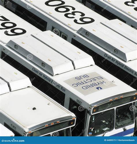 Hybrid electric bus fleet stock image. Image of clean - 6400573