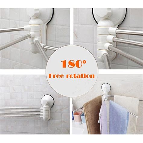 Apark Swivel Towel Bar 4 Arm Bathroom Swing Hanger Wall Mounted