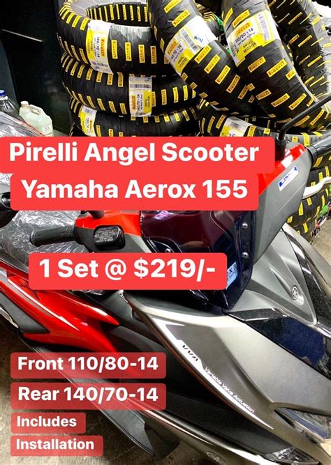 Pirelli Angel Scooter For Aerox Front 110 80 14 Rear 140 70 14