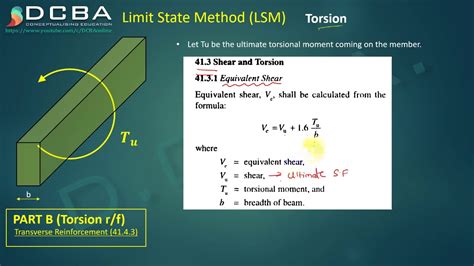 Lec 27 Torsion Reinforcement In Beams Design Is 4562000 Youtube