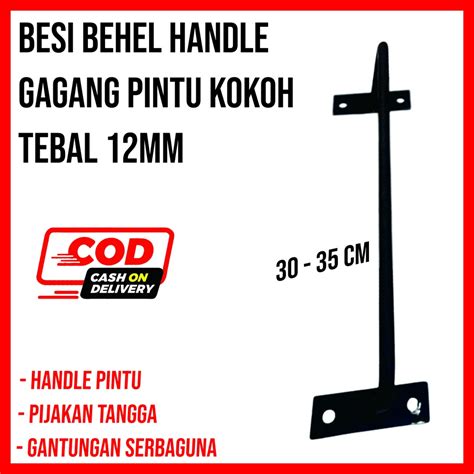 Jual Besi Behel Handle Gagang Pintu Kokoh Tebal 12mm Gantungan Besi