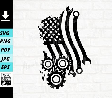 Mechanic American Flag Svg Car Mechanic American Flag Svg Etsy