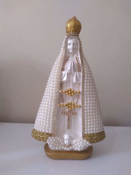 Nossa Senhora Aparecida Dourada Manto em Pérolas 30cm Bottles