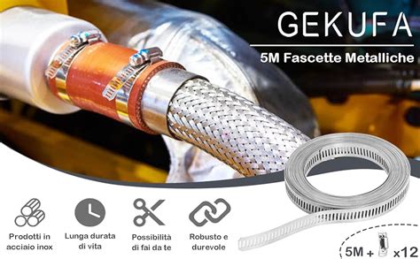 5M Fascette Stringitubo Regolabile 304 Acciaio Inox Fascette