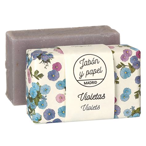 Jabón sólido natural caramelo de violetas Jabón y Papel