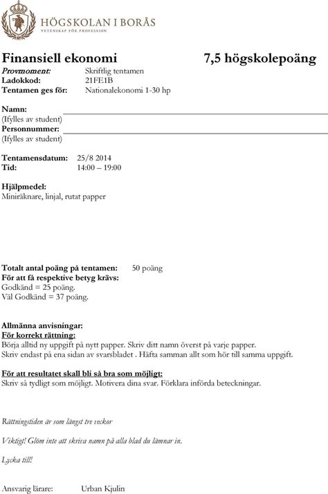 Provmoment Ladokkod Tentamen Ges F R Pdf Gratis Nedladdning