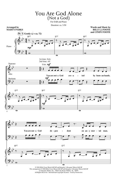 You Are God Alone Sheet Music by Marty Parks (SKU: 08752794) - Stanton ...