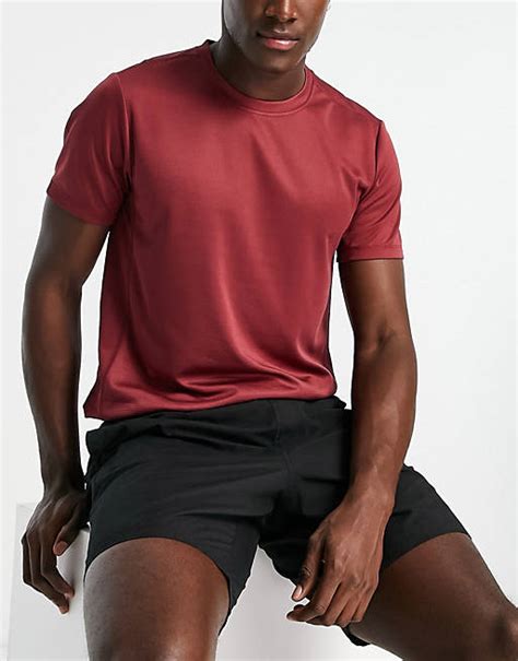 Asos 4505 Icon Training T Shirt With Quick Dry In Burgundy Asos