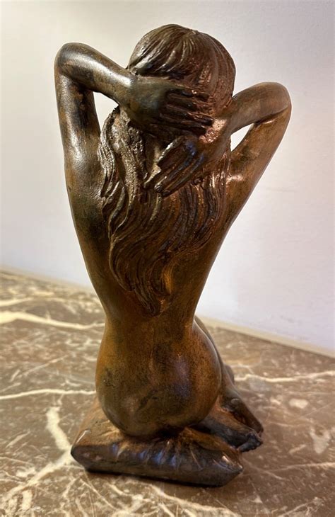 Proantic Bronze De Pierre Chenet Femme Assise