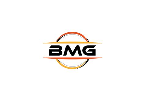 BMG letter royalty ellipse shape logo. BMG brush art logo. BMG logo for ...