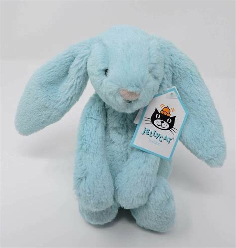 Jellycat Bashful Aqua Bunny Plush 8 Blue Rabbit Soft Toy Small New