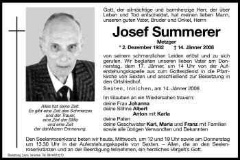 Traueranzeigen Von Josef Summerer Trauer Bz