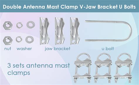 Amazon Double Antenna Mast Clamp V Jaw Bracket U Bolts Pipe