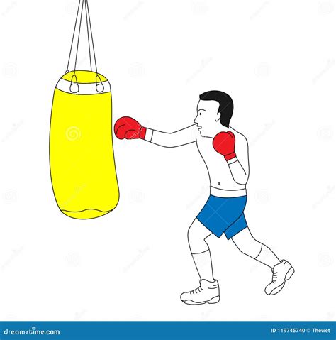 Punching Bag Boxing Cartoon Vector 66166323